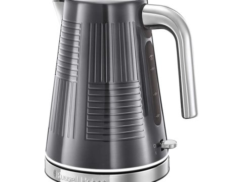 Чайник электрический, Russell Hobbs, 25240-70, Мощность 2400Вт, Объем 1.7л, Нержавеющая сталь, Внутренняя подсветка, Автоотключение: при закипании, при отсутствии воды, при снятии с подставки, Серый