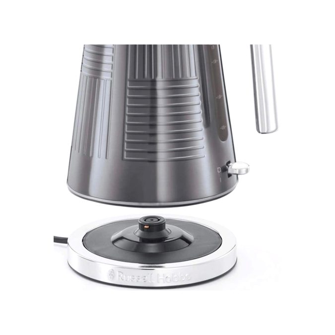 Чайник электрический, Russell Hobbs, 25240-70, Мощность 2400Вт, Объем 1.7л, Нержавеющая сталь, Внутренняя подсветка, Автоотключение: при закипании, при отсутствии воды, при снятии с подставки, Серый