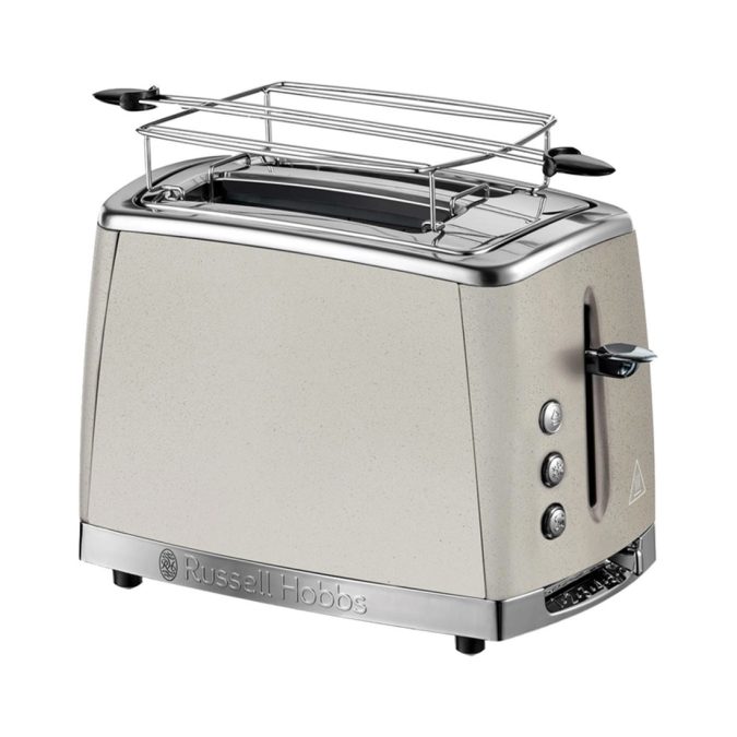 Тостер, Russell Hobbs, 26970-56, Мощность 1550Вт, 2 отделения, Функция "Размораживание", Функция "Отмена", Функция «Пауза» во время приготовления, Автоматическая центровка ломтиков, Нержавеющая сталь, Бежевый