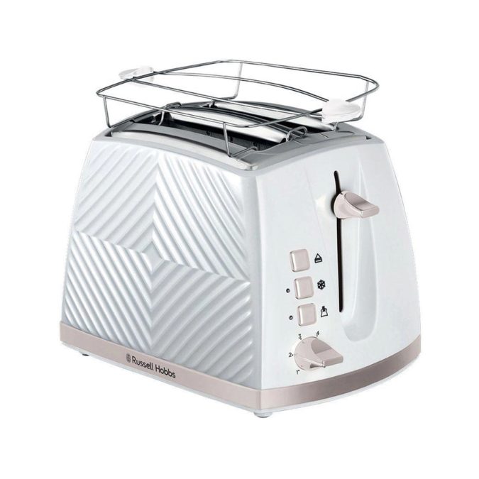 Тостер, Russell Hobbs, 26391-56, Мощность 850Вт, 2 отделения, 6 режимов, Функция "Размораживание", Функция "Отмена", Функция «Пауза» во время приготовления, Пластик, Белый