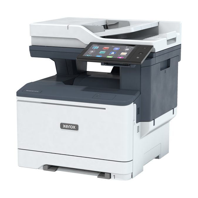 Цветное МФУ, Xerox, VersaLink C415DN, C415V_DN, Лазерное, А4, 40 стр./мин., Подача 251 лист, Двусторонний автоподатчик документов, до 98 изобр./мин., Сенсорный дисплей 7", 1.2 ГГц CPU, 2 ГБ RAM, 32 ГБ eMMC, USB 2.0, Ethernet 10/100/1000, NFC, Fax
