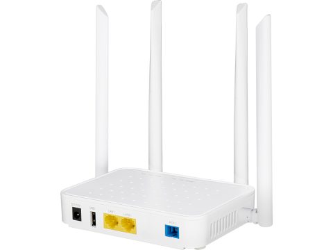 Абонентский терминал ONU, BDCOM, GP1705-2G, 1xGPON/EPON порт SC/UPC, 2xGE LAN порта, WI-FI 802.11a/b/g/n/ac, AC1200, пластиковый корпус, 4 внешних антенны DC12V/1,5 A внешний адаптер
