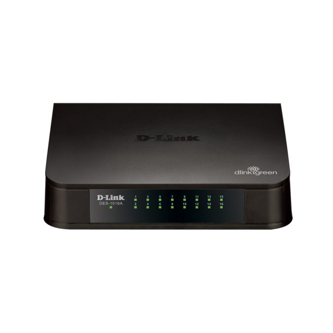 Коммутатор, D-Link, DES-1016A/E2A, Настольный, 16 портов 10/100M RJ45, Корпус пластик