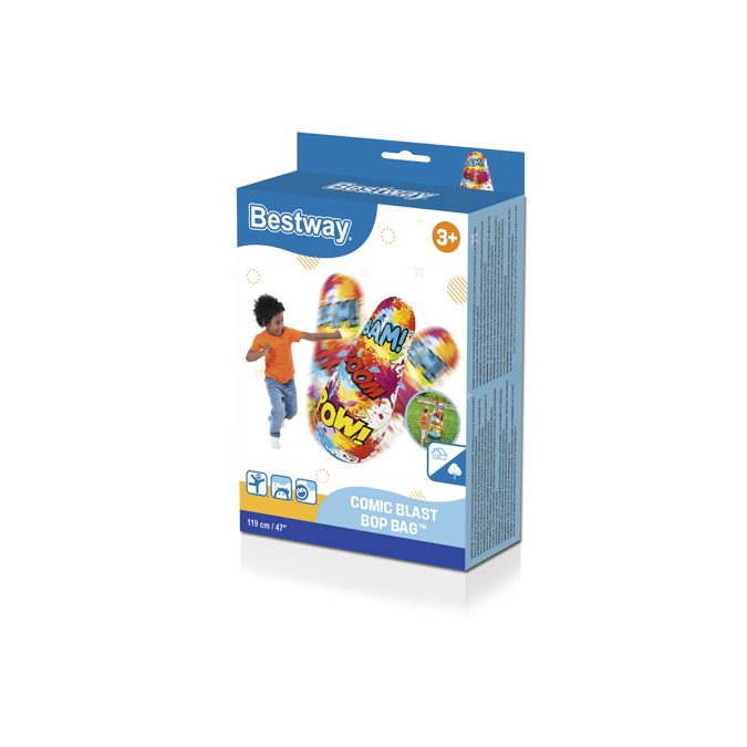 Надувная игрушка для боксирования Cosmic Blast 119 см, BESTWAY, 52630, Винил, 3+, Неваляшка, Граффити, Цветная коробка