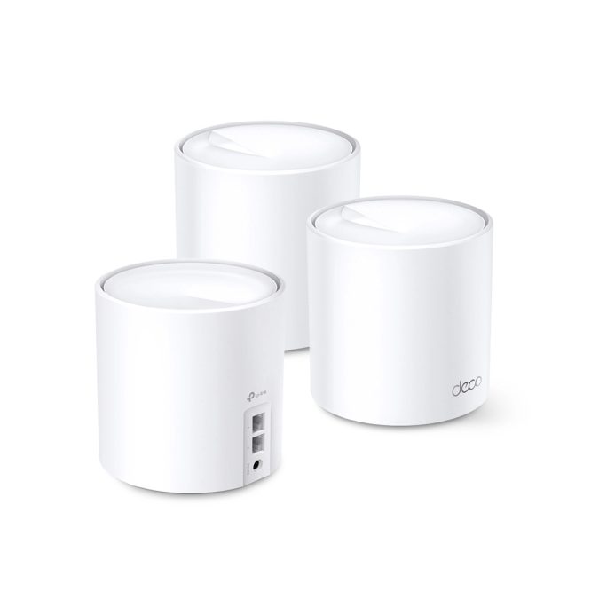 Беспроводная MESH-система Wi-Fi, TP-Link, Deco X20(3-pack), AX1800, Wi-Fi 6, 2,4 ГГц/5 ГГц, 802.11a/b/g/n/ac/ax, 2 порта 10/100/1000M WAN/LAN, 3 модуля в комплекте