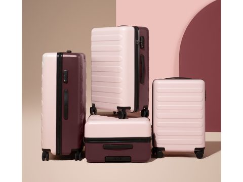 Чемодан, NINETYGO, Rhine Luggage 28" Pink+Red, 6941413222129, 80.5*52.5*31 см, 6 кг, Поликарбонат, Розово-красный