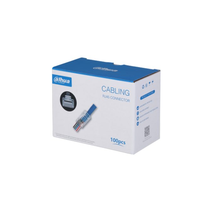 Коннектор телекоммуникационный сквозной, Dahua, DH-PFM976-530-PT, RJ 45, Cat.5e, UTP, (100 штук в упаковке)