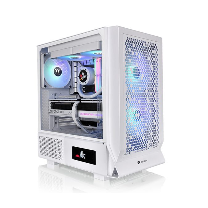 Компьютерный корпус, Thermaltake, Ceres 330 TG ARGB Snow, CA-1Y2-00M6WN-01, Mid-tower, Mini-ITX/M-ATX/ATX/E-ATX, USB 3.0*2, USB 3.2 (Gen 2) Type-C*1, HD Audio/Mic, 2*140мм CT140 ARGB white fan/1*140мм CT140 white fan, Высота процессорного куллера 185мм, Длина VGA до 370мм, 1*3,5"/3*2,5", Сталь, 4мм Закаленное стекло, 475*245*463 мм, Без Б/П, Белый