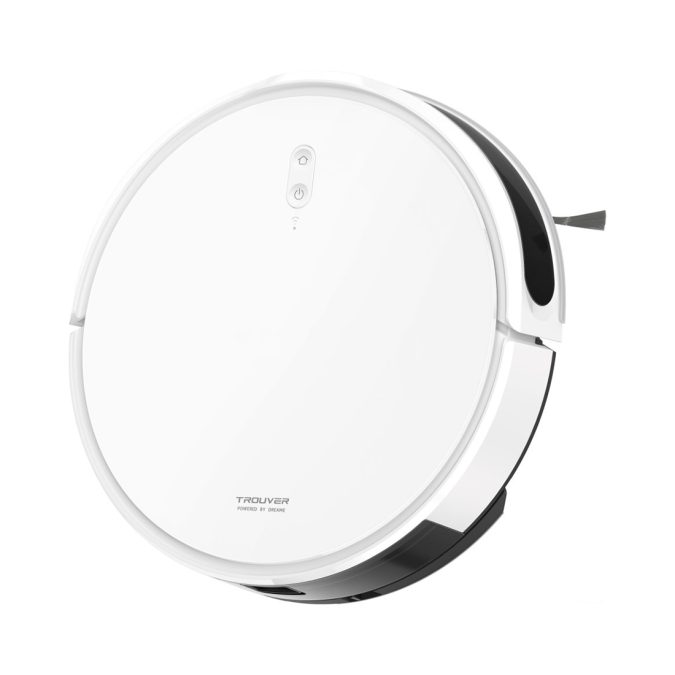 Робот-пылесос, Dreame, Trouver Robot Vacuum M1, RPM1GA, Всасывание 4500Па, Емкость встроенного резервуара для воды 220 мл, Объем пылесборника 300 мл, Пылесос и швабра для уборки, V-образная щетка с несколькими поверхностями, Распознавание ковровых покрытий, Распознавание роликовых щеток, Емкость аккумулятора 2600 мАч, Белый