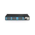 Коммутатор, BDCOM, S1200-24P2G1S, Неуправляемый, 24 порта PoE+ (280W) 10/100M RJ45, 2 порта 10/100/1000M RJ45, 1 порт SFP, Стоечный