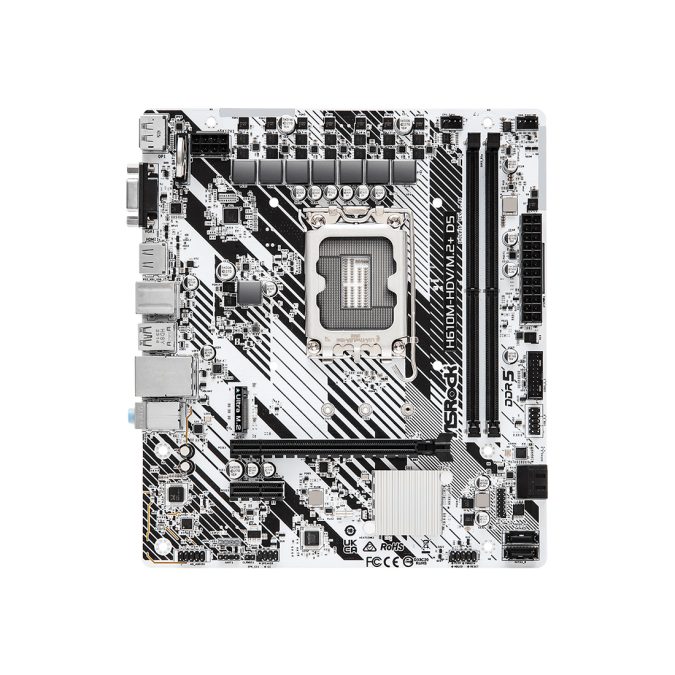 Материнская плата, ASRock, H610M-HDV/M.2+D5 (4710483943478), LGA1700, iH610, 2xDDR5 4800/5600, 4xSATA3, 1xM.2 (PCI-E 3.0x4), 1xD-Sub, 1xHDMI, 1xDP, 1xPCI-Ex16, 1xPCI-Ex1, mATX