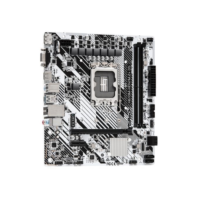 Материнская плата, ASRock, H610M-HDV/M.2+D5 (4710483943478), LGA1700, iH610, 2xDDR5 4800/5600, 4xSATA3, 1xM.2 (PCI-E 3.0x4), 1xD-Sub, 1xHDMI, 1xDP, 1xPCI-Ex16, 1xPCI-Ex1, mATX