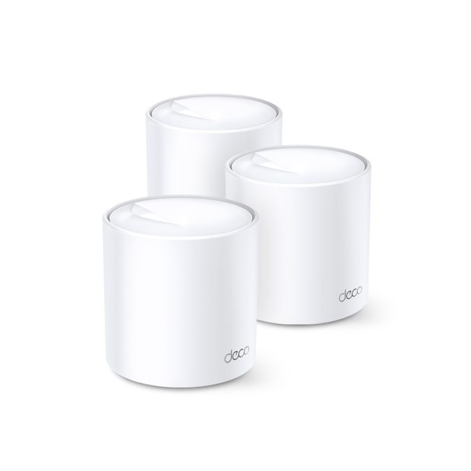Беспроводная MESH-система Wi-Fi, TP-Link, Deco X10(3-pack), Wi-Fi 6, 802.11a/b/g/n/ac/ax, 2,4 ГГц/5 ГГц, AX1500, 2 гигабитных порта WAN или LAN (на каждом устройстве), 3 модуля