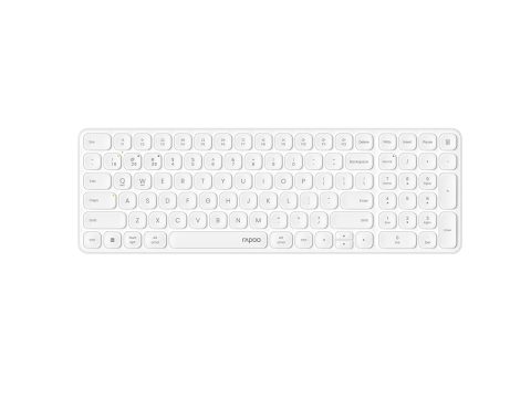 Клавиатура, Rapoo, E9310M, Ультра-тонкая, Беспроводная 2.4ГГц, Bluetooth3.0, Bluetooth 4.0, Кол-во стандартных клавиш 104, Батарейки в комплекте, Анг/Рус, Алюминий, Белый