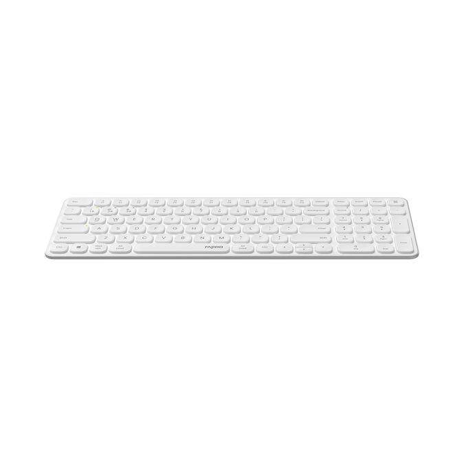 Клавиатура, Rapoo, E9310M, Ультра-тонкая, Беспроводная 2.4ГГц, Bluetooth3.0, Bluetooth 4.0, Кол-во стандартных клавиш 104, Батарейки в комплекте, Анг/Рус, Алюминий, Белый