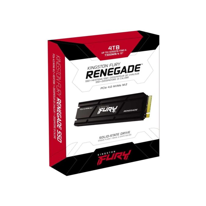 Твердотельный накопитель SSD, Kingston, FURY Renegade SFYRDK/4000G, 4000 GB, M.2 NVMe PCIe 4.0, 7300/7000 Мб/с HeatSink