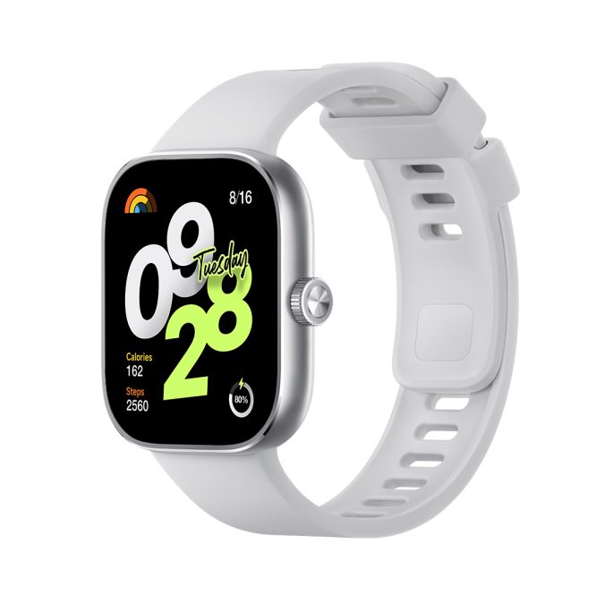 Смарт часы, Xiaomi, Redmi Watch 4, M2315W1 / BHR7848GL, Дисплей 1.97" AMOLED, Разрешение 390 x 450, Водонепроницаемые (5 АТМ), GPS+GLONASS, Galileo, BDS, QZSS, Батарея 470 мАч, Серебристо-серый