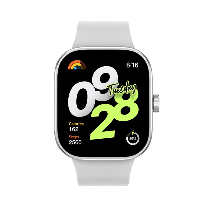 Смарт часы, Xiaomi, Redmi Watch 4, M2315W1 / BHR7848GL, Дисплей 1.97" AMOLED, Разрешение 390 x 450, Водонепроницаемые (5 АТМ), GPS+GLONASS, Galileo, BDS, QZSS, Батарея 470 мАч, Серебристо-серый