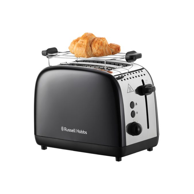Тостер, Russell Hobbs, 26550-56,Количество режимов обжаривания 6, Кол-во отделений 2 ,Цвет Черный ,Материал корпуса ,Металл ,Функции тостера ,Размораживание ,Мощность, Вт 1600