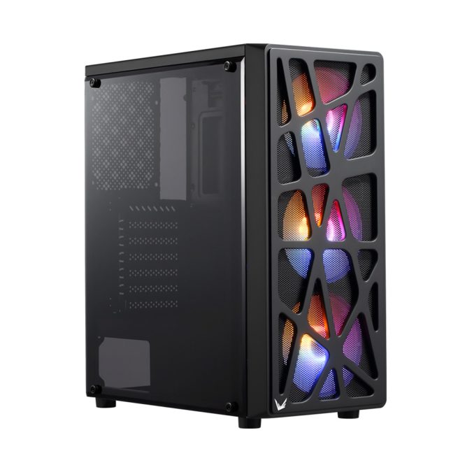 Компьютерный корпус, Formula V, Mana Black, ATX /Micro ATX/Mini-ITX, USB Type C/3.0/2.0, HD-Audio+Mic, Кулер 4*120мм RGB, Высота процессорного кулера до 160мм, Длина VGA до 300мм, 2*3.5"/1*2.5", Толщина 0,5мм, 365x200x450мм, Без Б/П, Чёрный