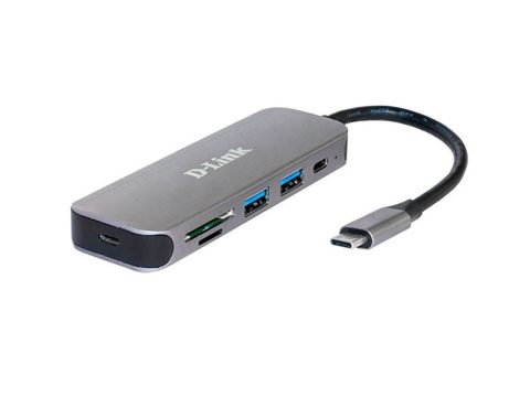 Концентратор USB, D-Link, DUB-2325/A2A, 2 порта USB 3.0, 1 порт USB Type-C, слоты для карт SD и microSD и разъемом USB Type-C