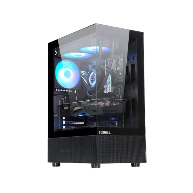 Компьютерный корпус, Formula V, Crystal Z1 Black, ATX/Micro ATX/Mini-ITX, USB 3.0/2.0*2, HD-Audio+Mic, Высота процессорного кулера до 165мм, Длина VGA до 300мм, 1*3.5"/2*2.5", Толщина 0,5мм, 346x212x487мм, Без Б/П, Чёрный