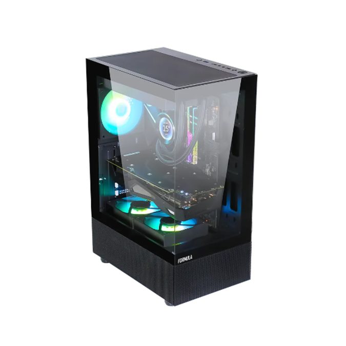 Компьютерный корпус, Formula V, Crystal Z1 Black, ATX/Micro ATX/Mini-ITX, USB 3.0/2.0*2, HD-Audio+Mic, Высота процессорного кулера до 165мм, Длина VGA до 300мм, 1*3.5"/2*2.5", Толщина 0,5мм, 346x212x487мм, Без Б/П, Чёрный