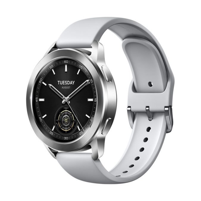 Смарт часы, Xiaomi, Watch S3, M2323W1 / BHR7873GL, Дисплей 1.43" AMOLED, Разрешение 466 x 466, Водонепроницаемые (5 АТМ), GPS+GLONASS, Galileo, BDS, QZSS, Батарея 486 мАч, Серебристый