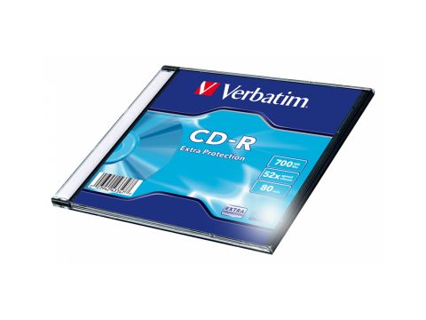 Диск CD-R, Verbatim, (43347) 700MB, 52х, 1шт в упаковке, Незаписанный