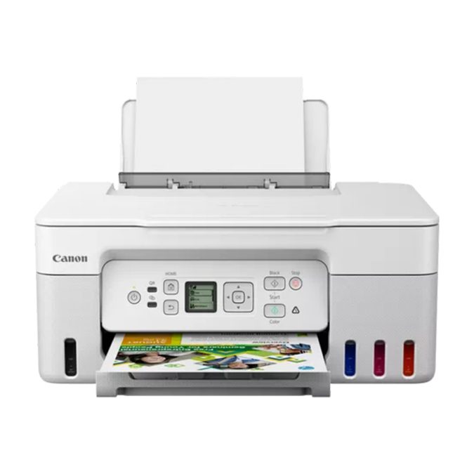 Цветное МФУ, Canon, Pixma G3470, 5805C029AA, Струйное, A4, 11 изобр./мин. (A4), Чернила GI-41, СНПЧ, Подача 100 листов, Планшетный сканер, 1,5 мс/линия, ЖК-экран 1,35", USB 2.0, Wi-Fi, белый