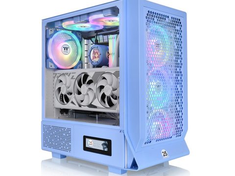 Компьютерный корпус, Thermaltake, Ceres 330 TG ARGB Hydrangea Blue, CA-1Y2-00MFWN-00, Mid-tower, Mini-ITX/M-ATX/ATX/E-ATX, USB 3.0*2, USB 3.2 (Gen 2) Type-C*1, HD Audio/Mic, 2*140мм CT140 ARGB white fan/1*140мм CT140 white fan, Высота процессорного куллера 185мм, Длина VGA до 370мм, 1*3,5"/3*2,5", Сталь, 4мм Закаленное стекло, 475*245*463 мм, Без Б/П, Голубой