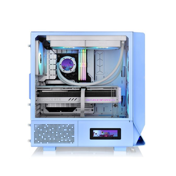 Компьютерный корпус, Thermaltake, Ceres 330 TG ARGB Hydrangea Blue, CA-1Y2-00MFWN-00, Mid-tower, Mini-ITX/M-ATX/ATX/E-ATX, USB 3.0*2, USB 3.2 (Gen 2) Type-C*1, HD Audio/Mic, 2*140мм CT140 ARGB white fan/1*140мм CT140 white fan, Высота процессорного куллера 185мм, Длина VGA до 370мм, 1*3,5"/3*2,5", Сталь, 4мм Закаленное стекло, 475*245*463 мм, Без Б/П, Голубой