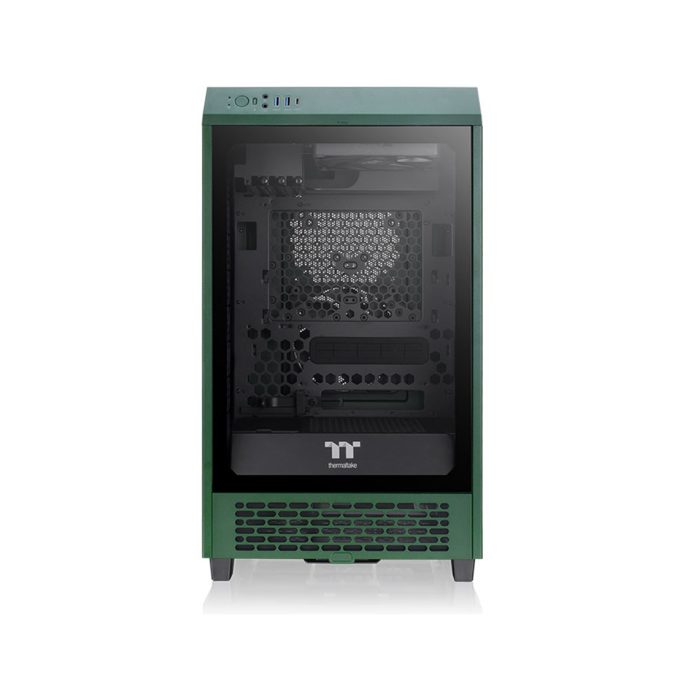 Компьютерный корпус, Thermaltake, The Tower 200 Racing Green, CA-1X9-00SCWN-00, Mini Tower, Mini-ITX, USB 3.0*2/Type C*1, HD-Audio+Mic, Кулер 2*140 мм, Высота процессорного кулера до 200 мм, Длина VGA до 380 мм, 2*3,5"/2*2,5", Сталь, 3мм Закаленное стекло*1, 280*300*537мм, Без Б/П, Зеленый