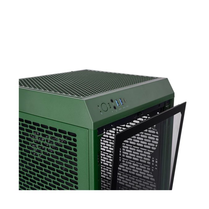 Компьютерный корпус, Thermaltake, The Tower 200 Racing Green, CA-1X9-00SCWN-00, Mini Tower, Mini-ITX, USB 3.0*2/Type C*1, HD-Audio+Mic, Кулер 2*140 мм, Высота процессорного кулера до 200 мм, Длина VGA до 380 мм, 2*3,5"/2*2,5", Сталь, 3мм Закаленное стекло*1, 280*300*537мм, Без Б/П, Зеленый