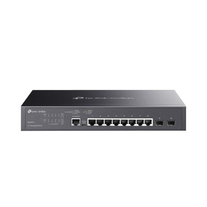 Коммутатор, TP-Link, SG3210, JetStream 8 гигабитных портов RJ45 и 2 гигабитных SFPслота, L2+, стоечный 1U