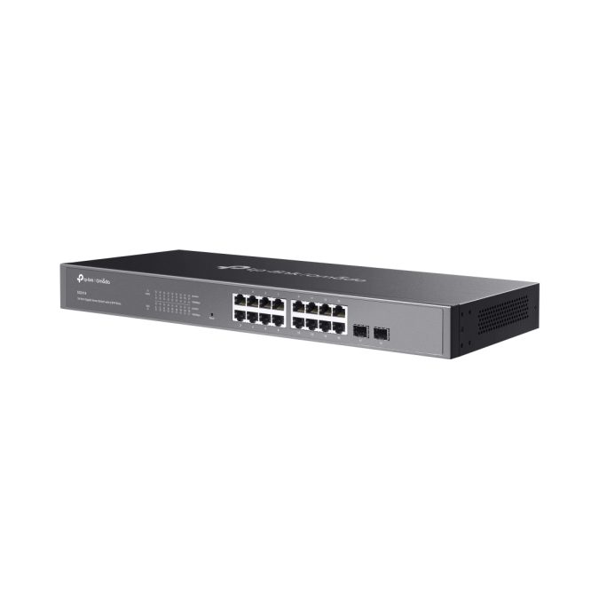 Коммутатор, TP-Link, SG2218, Управляемый L2, 16 портов 10/100/1000T, 2 комбинированных гигабитных разъема SFP, 1U