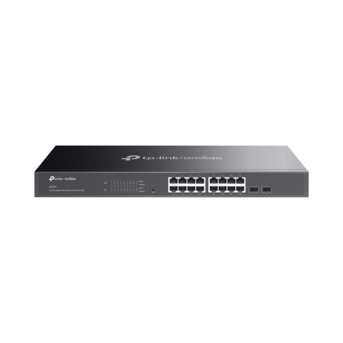 Коммутатор, TP-Link, SG2218, Управляемый L2, 16 портов 10/100/1000T, 2 комбинированных гигабитных разъема SFP, 1U