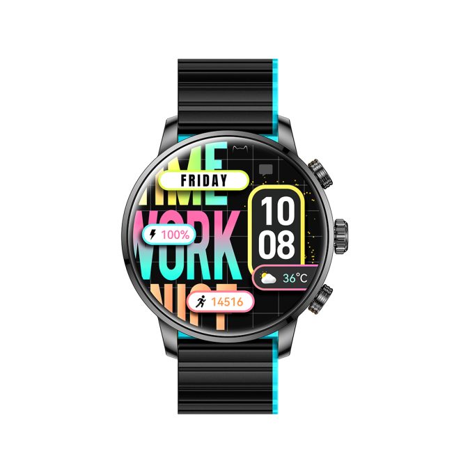 Смарт часы, Kieslect, Calling Watch Kr2, YFT2070EU, Дисплей 1.43" AMOLED FHD, Разрешение 466 x 466, Водонепроницаемость (IP68), Батарея 360 мАч, Чёрный