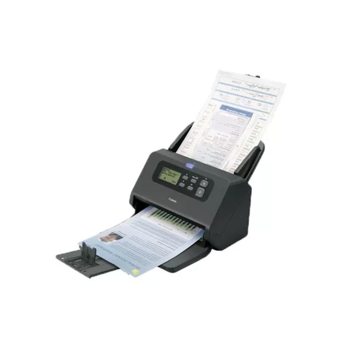 Протяжный сканер, Canon, imageFORMULA DR-M260, 2405C003, 600 x 600 DPI, USB3.1, Wi-Fi, 80 листов, 60 стр/мин, 27–413 г/кв.м, длина 3000 мм, Kofax VRS, Вес:3,6 кг, До 7500 листов в день