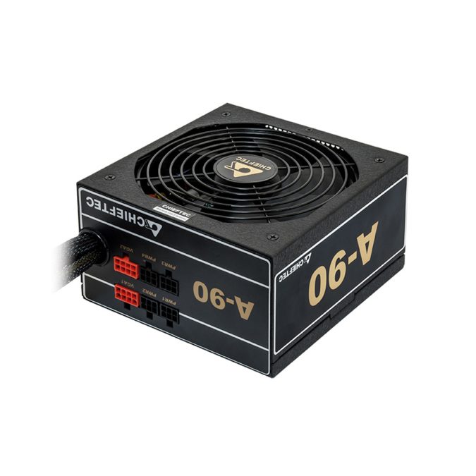 Блок питания, Chieftec, A-90 GDP-550C, 550W, ATX, APFC, Gold, Semi Modular, 20+4pin, 4+4pin, 6*Sata, 3*Molex, 2*PCIe 6+2-pin, Вентилятор 14см, Черный