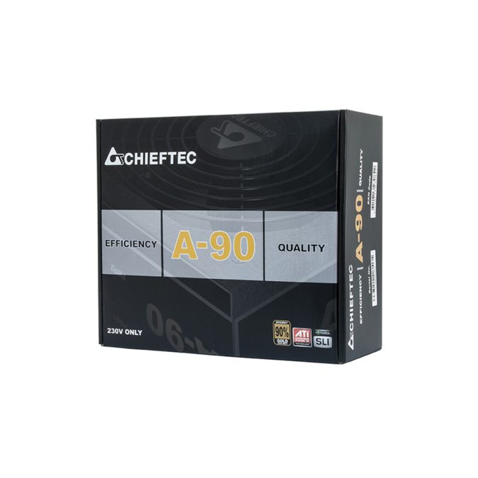 Блок питания, Chieftec, A-90 GDP-550C, 550W, ATX, APFC, Gold, Semi Modular, 20+4pin, 4+4pin, 6*Sata, 3*Molex, 2*PCIe 6+2-pin, Вентилятор 14см, Черный