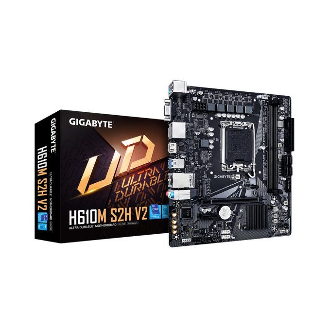 Материнская плата, Gigabyte, H610M S2H V2 (4719331859817), LGA1700, iH610, 2xDDR5 4400/4800/5200/5600, 4xSATA3, 1xM.2 (PCI-E 3.0x4/x2), 1xD-Sub, 1xHDMI, 2xDP, 1xPCI-Ex16, 1xPCI-Ex1, mATX