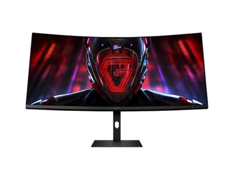 Монитор, Xiaomi, G34WQi, C34WQBA-RGGL, 34", Изогнутый, 3440x1440, VA, 180 Гц, 21:9, 350 кд/м2, 4000:1, 1 мс, 178/178, 16.7 млн., DP*2, HDMI*2, Аудиопорт*1, VESA 75*75 мм, Регулировка наклона/поворота/высоты, кабель DP в комплекте, Чёрный