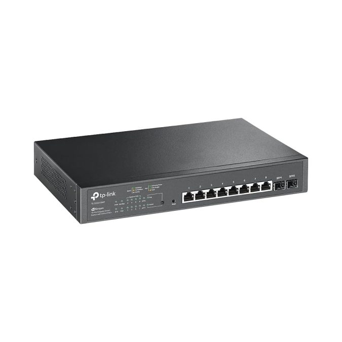 Коммутатор, TP-Link, SG2210MP, 8 портов 10/100/1000 Мбит/с (RJ45) с поддержкой PoE+ , 2 гигабитных слота SFP (150 Вт), Управляемый