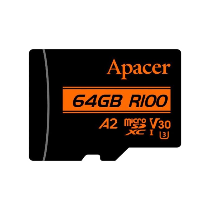 Карта памяти, Apacer, AP64GMCSX10U8-R, MicroSDXC 64GB, с адаптером SD