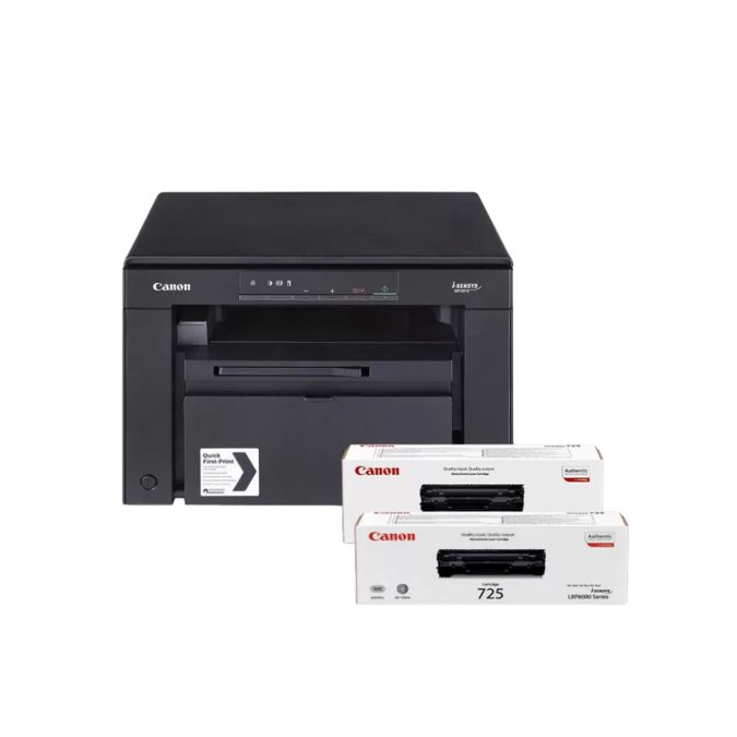 Монохромное МФУ, Canon, i-SENSYS MF3010 BUNDLE, 5252B034AA, Лазерное, A4, 18 стр./мин., Подача 150 листов, Планшетный сканер, 64 МБ RAM, USB 2.0