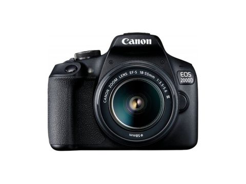 Цифровой зеркальный фотоаппарат, Canon, EOS 2000D, kit EF-S 18-55 DC III Black, (2728C007AA / 2728C002AB)