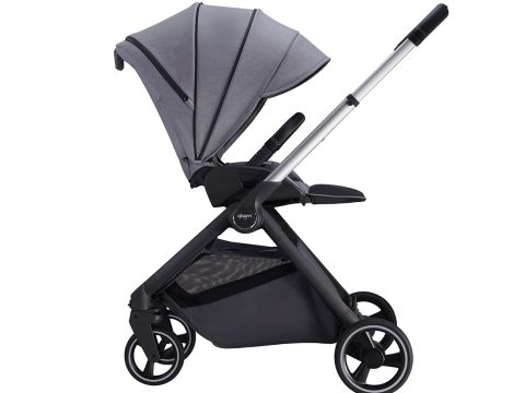 Детская коляска, Qborn, Kunpeng, Two-way lightweight high landscape stroller, Прогулочная, Складная конструкция, Регулировка высоты ручки, Максимальная нагрузка 22 кг, Серый
