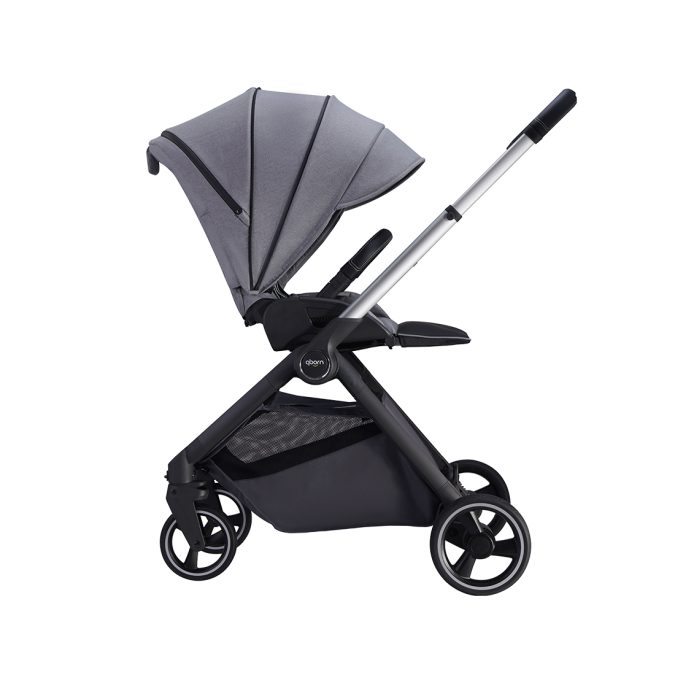 Детская коляска, Qborn, Kunpeng, Two-way lightweight high landscape stroller, Прогулочная, Складная конструкция, Регулировка высоты ручки, Максимальная нагрузка 22 кг, Серый