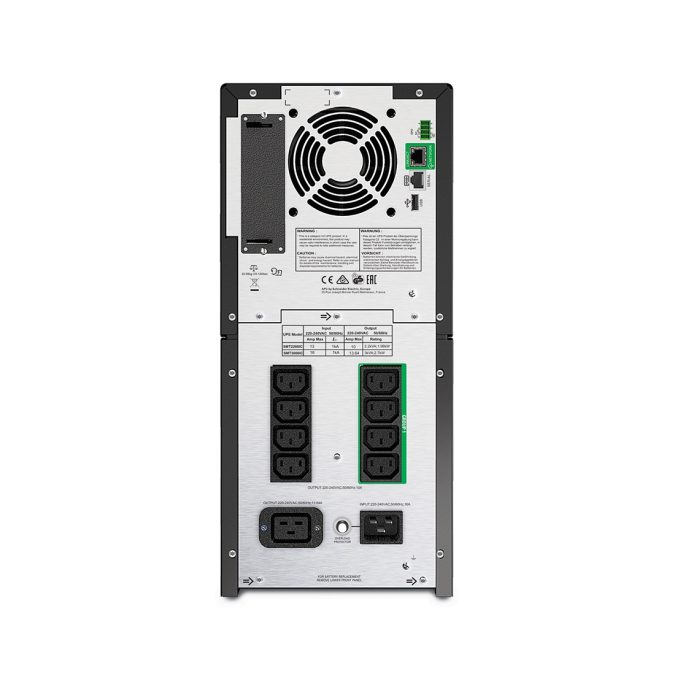 Источник бесперебойного питания, APC, Smart-UPS SMT2200IC, Линейно-интерактивный, Мощность 2200ВА/1980Вт, Напольный, 230В, Вых: 8 x IEC C13, 1 x IEC C19, RBC55, SmartConnect Port+SmartSlot, AVR, LCD, Чёрный